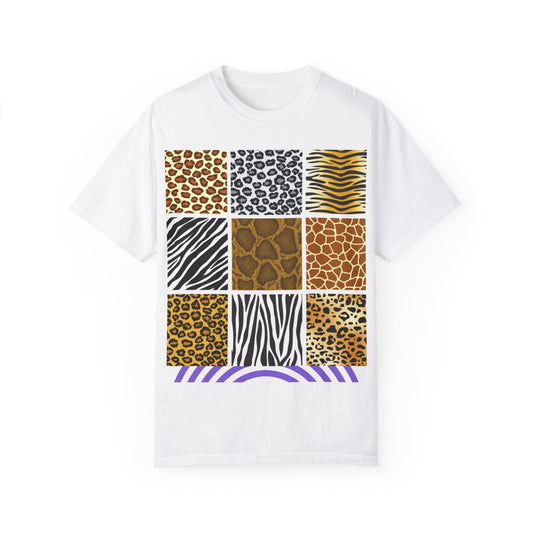 Wild Spirit Unisex Garment-Dyed T-Shirt - Tiger Design & Animal Patterns