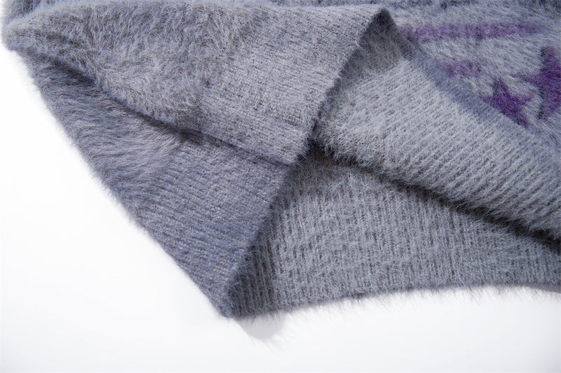 Fuzzy Graphic Knit Sweater