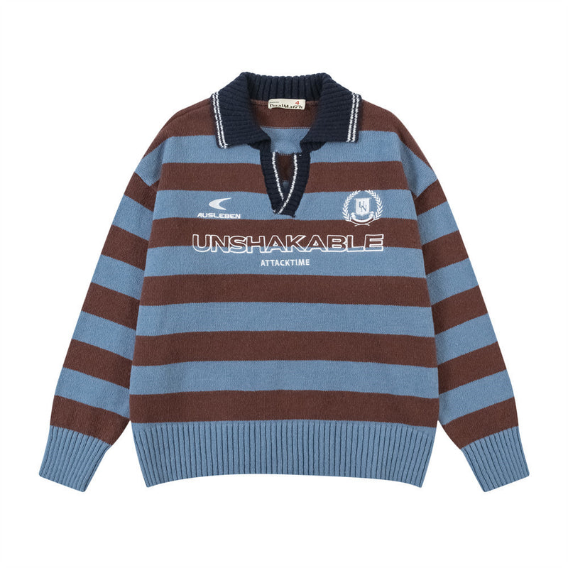 Retro Rugby Stripe Knit Sweater