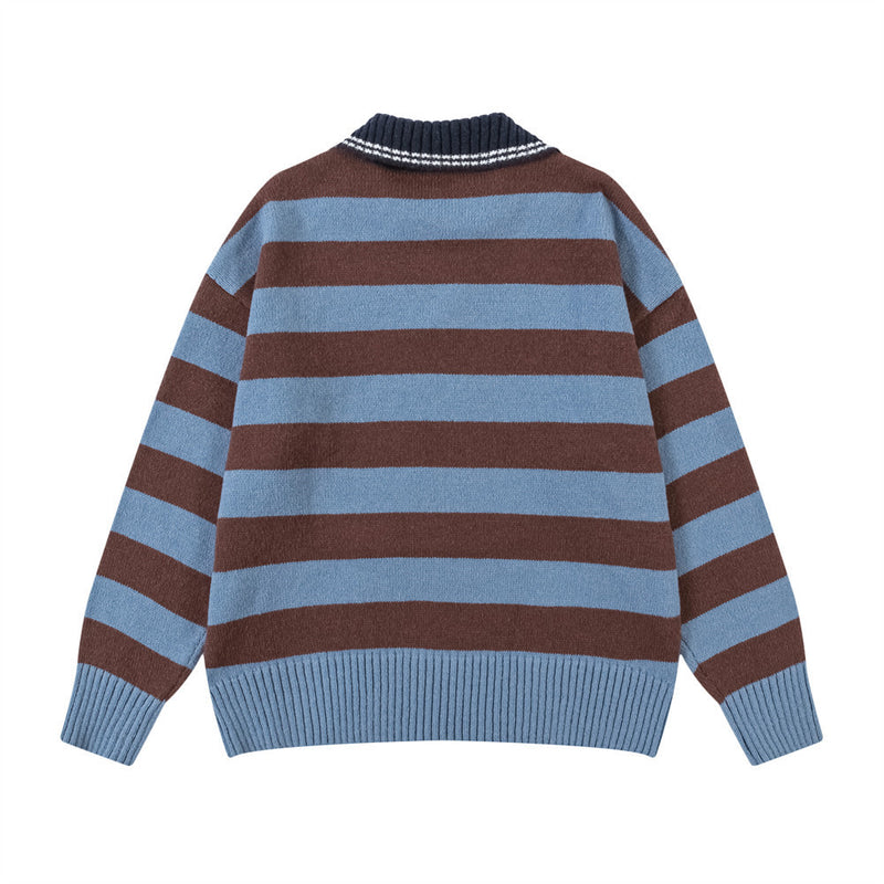 Retro Rugby Stripe Knit Sweater
