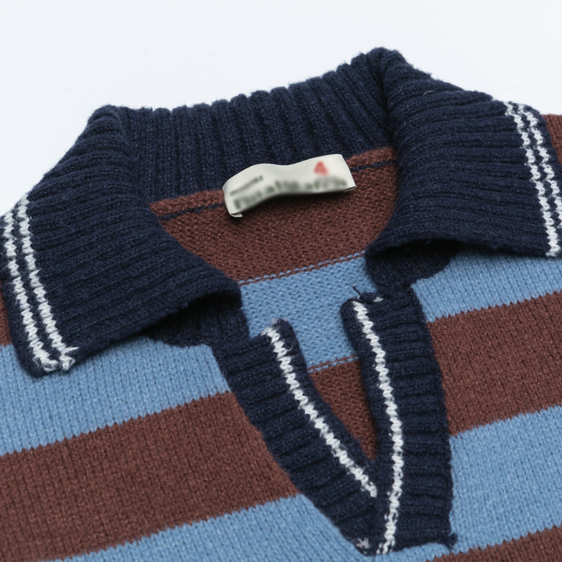 Retro Rugby Stripe Knit Sweater