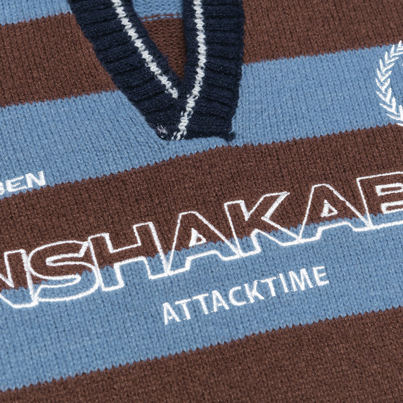 Retro Rugby Stripe Knit Sweater