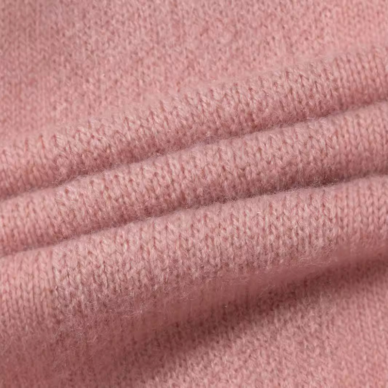 BRMG Pink Streetwear Zip-Up Knit Sweater