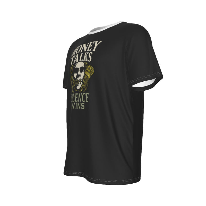 "Pengar talar, tystnad vinner" djärv grafisk t-shirt