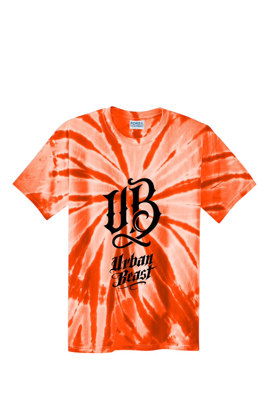 Urban Beast Graphic Tie-Dye Tee - Orange