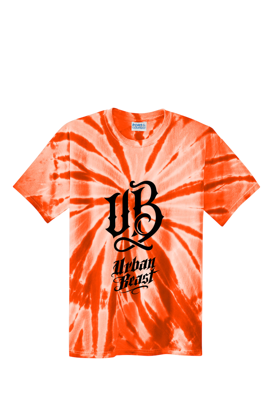 Urban Beast Graphic Tie-Dye Tee - Orange