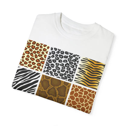 Wild Spirit Unisex Garment-Dyed T-Shirt - Tiger Design & Animal Patterns