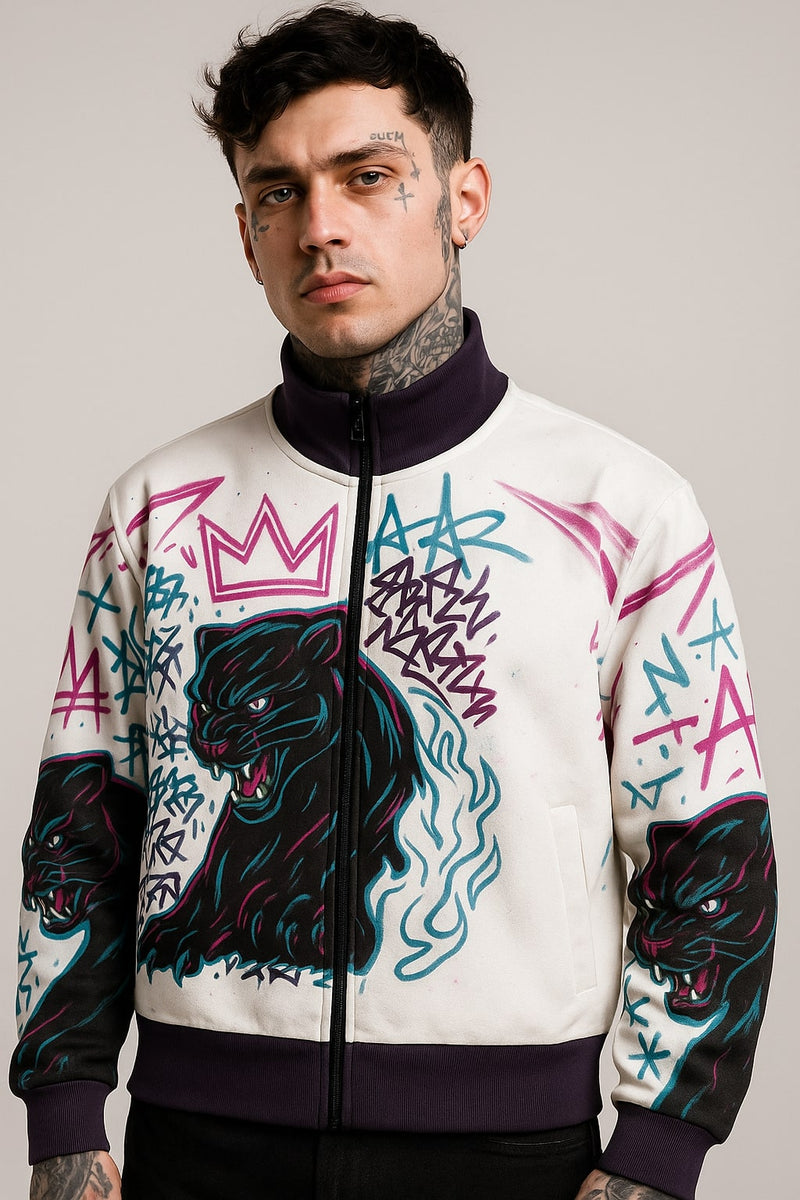 Street King: Panther Graffiti Art Jacket