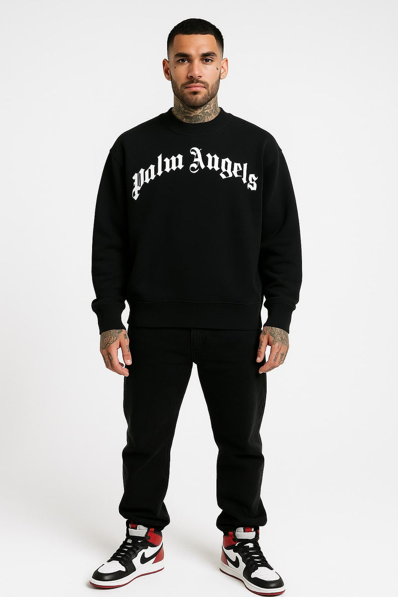 Palm Angels KLASSISK SVÖJD LOGOTYP-CREWNECK