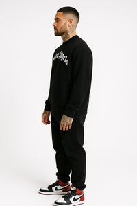 Palm Angels CLASSIC CURVED LOGO CREWNECK - 10 / Black