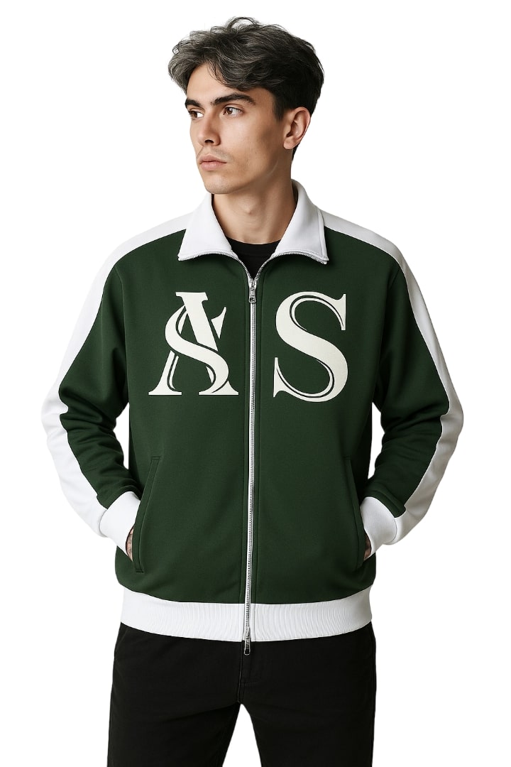Ariva Streetwear “AS Legacy” Monogram Track Jacket - GREEN