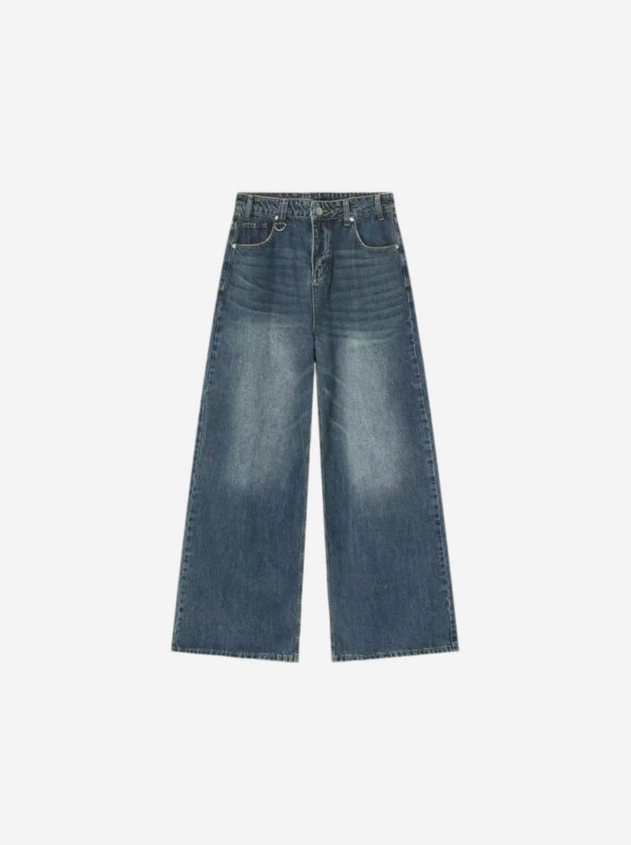 BLUE WASHED BAGGY JEANS