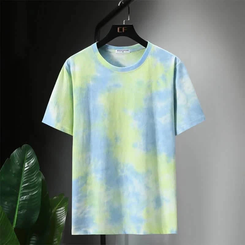 Överdimensionerad tie-dye-t-shirt - Herr hiphop casual plus size 