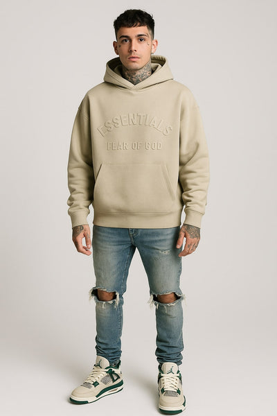 Essentials Fear of God Beige Hoodie - hover
