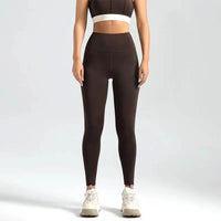 High-Waist Seamless Workout Leggings - Dark coffee / XXL - Women’s Activewear Pants