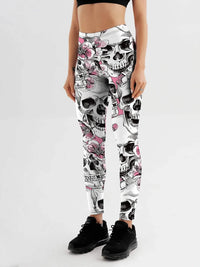 Skull Rose Printed Leggings