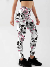 Skull Rose Printed Leggings