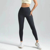 High-Waist Seamless Workout Leggings - Gun grey / L - Women’s Activewear Pants