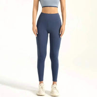 High-Waist Seamless Workout Leggings - Dark blue / L - Women’s Activewear Pants