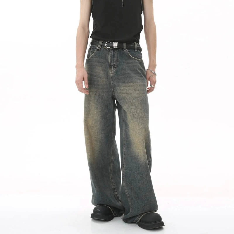 BLUE WASHED BAGGY JEANS