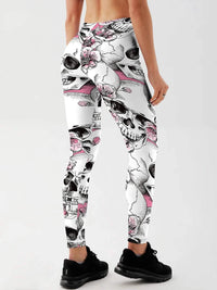 Skull Rose Printed Leggings