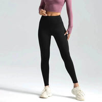 High-Waist Seamless Workout Leggings - Black / S - Women’s Activewear Pants