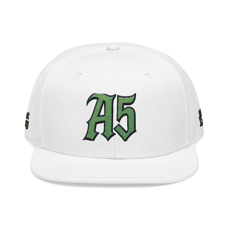 A5 Streetwear Snapback Hat – Green Embroidered Logo