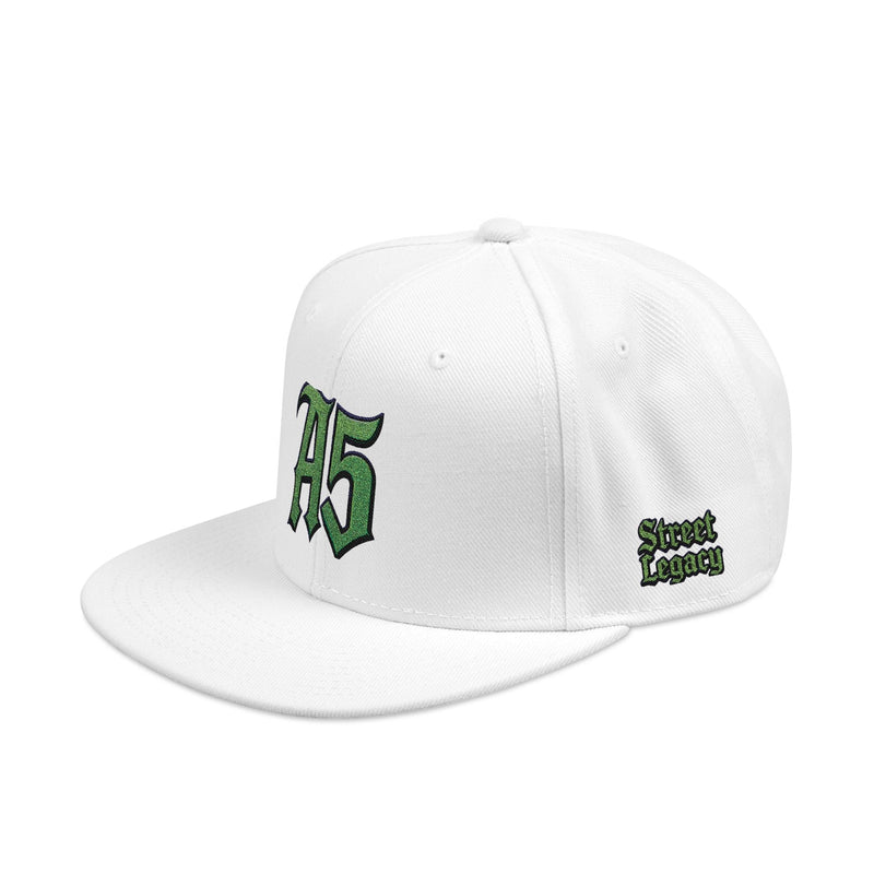 A5 Streetwear Snapback Hat – Green Embroidered Logo