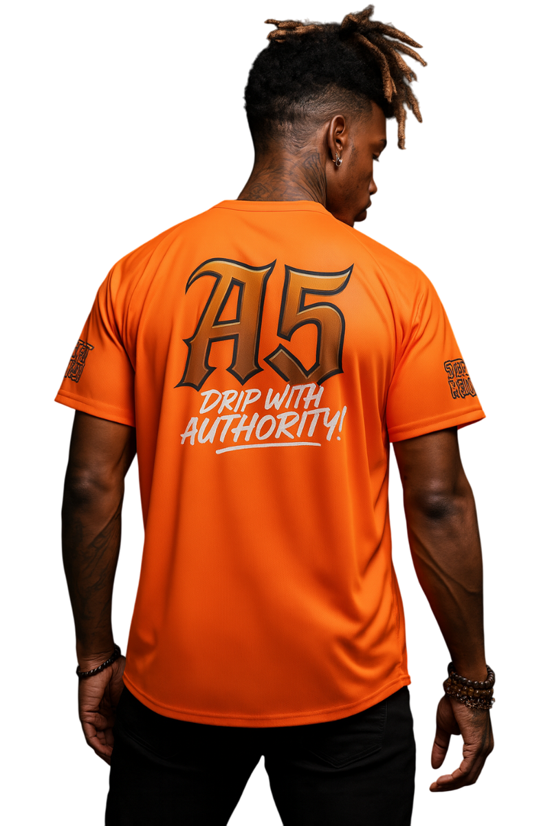 A5 Unisex Streetwear Mesh Jersey – Orange