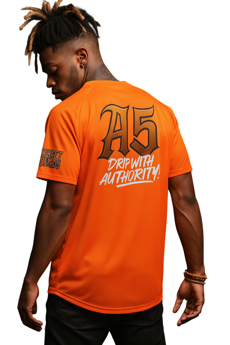 A5 Unisex Streetwear Mesh Jersey – Orange