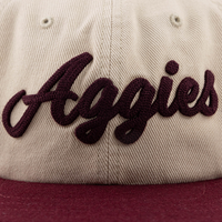 Aggies Maroon and Cream Snapback showcasing Aggies pride in a stylish design