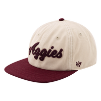 Beige and maroon baseball cap, Aggies Maroon and Cream Snapback showcasing Aggies pride