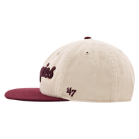 Beige baseball cap with maroon brim, perfect for showcasing Aggies pride and style