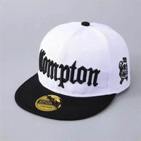 White and black Compton baseball cap featured in Aggies Maroon and Cream Snapback style