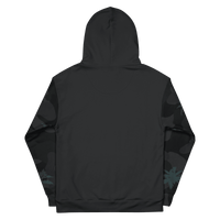 Black hoodie with camouflage sleeves from Men’s Essential Palm Sleeve Recycled Hoodie