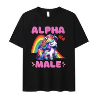 Black Anchor of Salvation Christian T-Shirt featuring a unicorn graphic in streetwear style