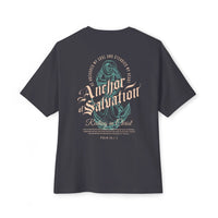 Gray Anchor of Salvation Christian T-Shirt featuring a stylish anchor design in streetwear style