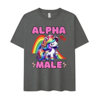 Gray t-shirt with unicorn graphic in Anchor of Salvation Christian streetwear design