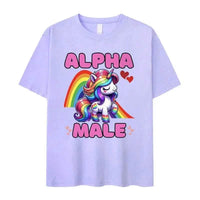 Lavender Anchor of Salvation Christian T-Shirt with a unicorn graphic for trendy streetwear