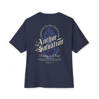 Navy blue Anchor of Salvation Christian T-Shirt with anchor design for stylish streetwear