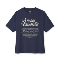 Navy blue Anchor of Salvation Christian T-Shirt featuring a unique anchor design