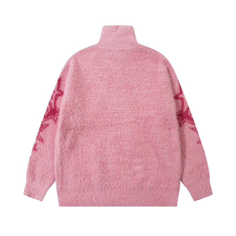 Anime Jacquard Knitted Cardigan