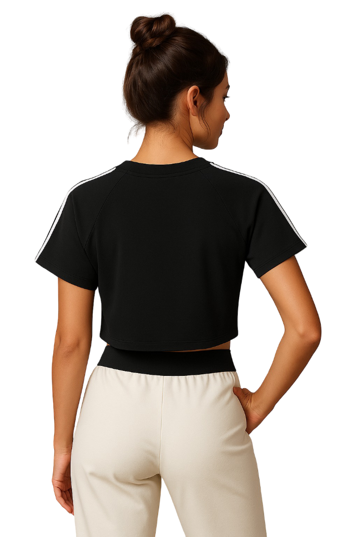 Ariva Streetwear Angel Wings ‘A’ Black Cropped Tee