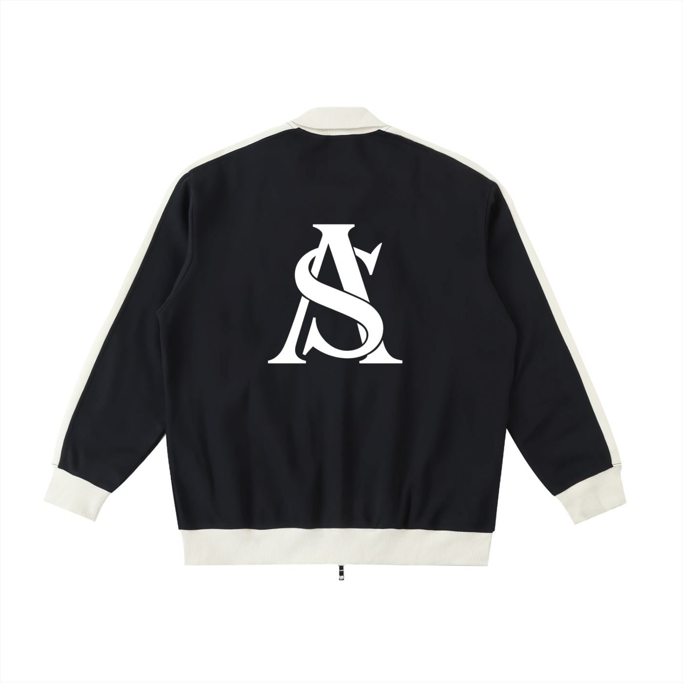 Ariva Streetwear “AS Legacy” Monogram Track Jacket - BLACK