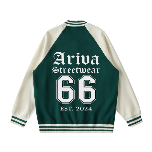 Ariva Streetwear Emerald Varsity Jacket — hover