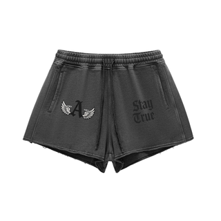 Ariva Streetwear Graphic Shorts - GREY - Black / S