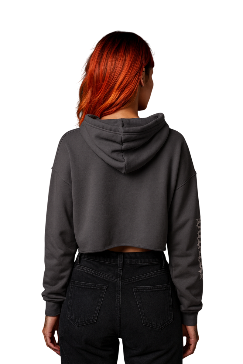 Ariva Streetwear "Winged A" Cropped Hoodie – Storm Grey Edition