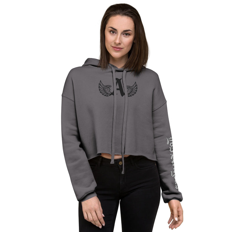Ariva Streetwear "Winged A" Cropped Hoodie – Storm Grey Edition