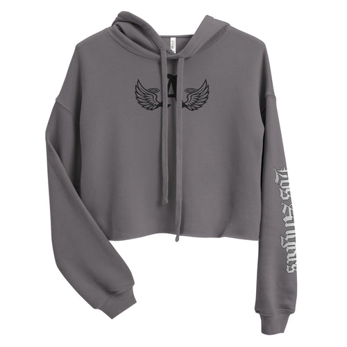 Ariva Streetwear ’Winged A’ Cropped Hoodie – Storm Grey Edition - S