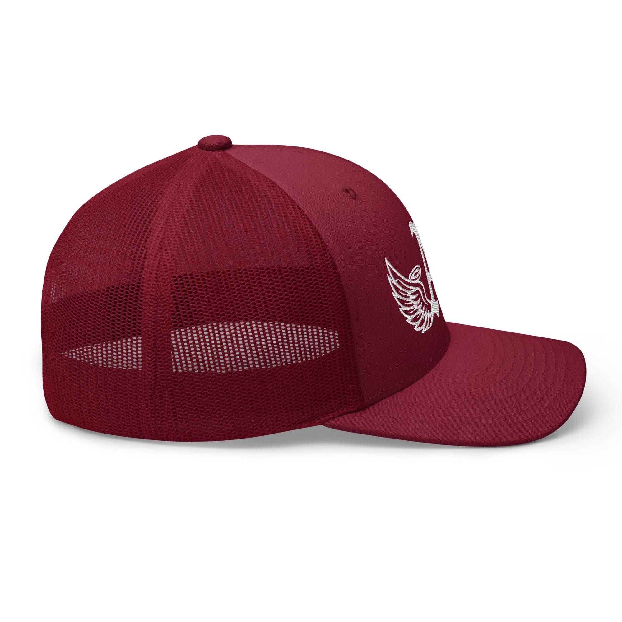 Ariva Streetwear “Winged A” Trucker Cap – Cranberry Edition